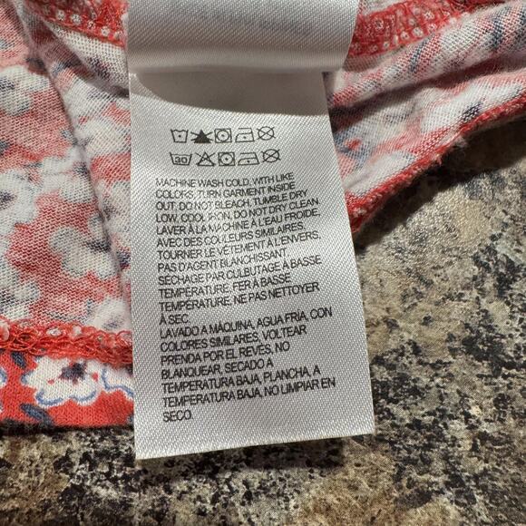 Lucky Brand Top Floral Cottage Prairie Romantic Boho Academia Retro Red Size XL - Picture 5 of 8